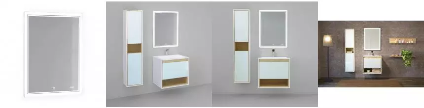Зеркало «Jorno» Glass 65 с подсветкой белое Зеркало «Jorno» Glass 65 с подсветкой белое