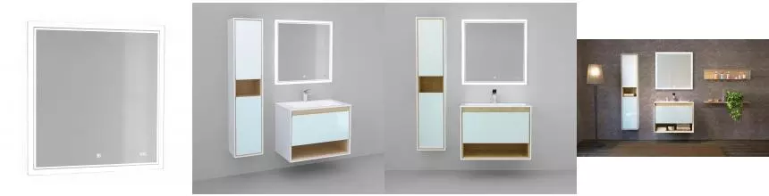 Зеркало «Jorno» Glass 80 с подсветкой белое Зеркало «Jorno» Glass 80 с подсветкой белое