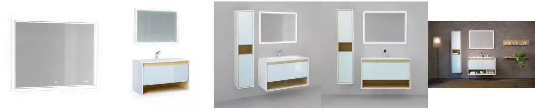 Зеркало «Jorno» Glass 100 с подсветкой белое Зеркало «Jorno» Glass 100 с подсветкой белое