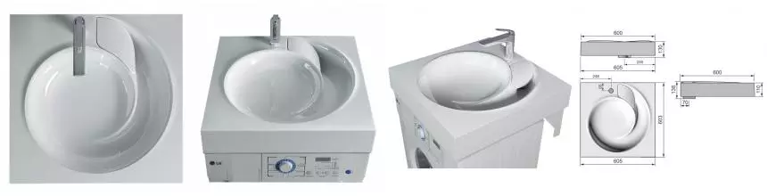 Раковина над стиральной машиной «Jorno» QOPP 60/60 искусственный камень белая