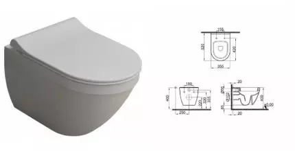 Подвесной унитаз безободковый «Kale» Idea 2.0 310200100280 310200700032/7112566400:410 белый с сиденьем дюропласт с микролифтом белое Подвесной унитаз безободковый «Kale» Idea 2.0 310200100280 310200700032/7112566400:410 белый с сиденьем дюропласт с микролифтом белое