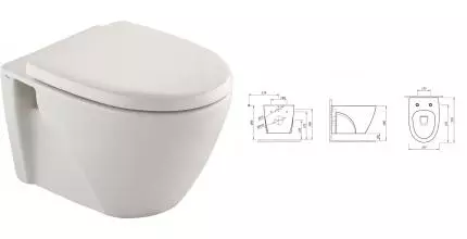 Подвесной унитаз безободковый «Kale» Stil 310200100006 310200700001/7110731600 белый с сиденьем дюропласт с микролифтом белое Подвесной унитаз безободковый «Kale» Stil 310200100006 310200700001/7110731600 белый с сиденьем дюропласт с микролифтом белое