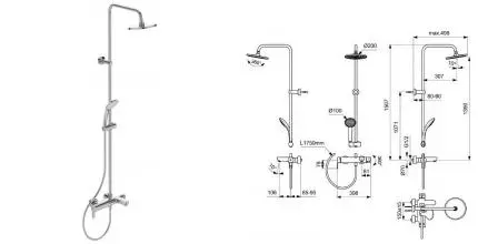 Душевая система «Ideal Standard» IdealRain BC749AA хром