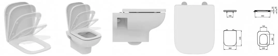 Сиденье для унитаза «Ideal Standard» T453101 i.life A дюропласт с микролифтом белое