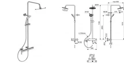 Душевая система «Ideal Standard» IdealRain BC750AA хром