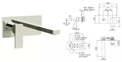 Смеситель для раковины «Remer» Absolute AU15PLNP полированный никель