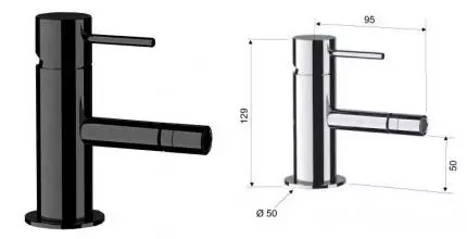 Смеситель для биде «Remer» X-Style X21CFP брашированный чёрный хром