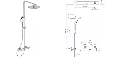 Душевая система «Ideal Standard» Ceratherm T50 A7704AA с термостатом хром Душевая система «Ideal Standard» Ceratherm T50 A7704AA с термостатом хром