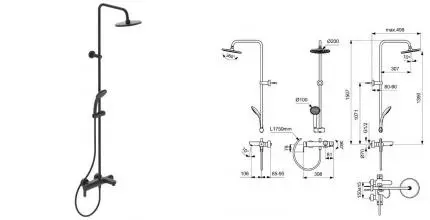 Душевая система «Ideal Standard» IdealRain BC749XG чёрная матовая