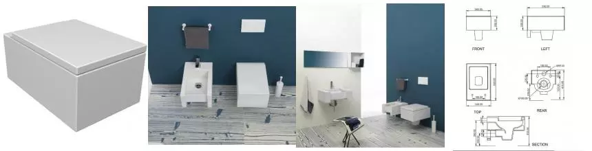 Подвесной унитаз безободковый «GSG» Box BXWCSO000FI/BXCOPRTICR000/ACS40 белый с сиденьем дюропласт с микролифтом