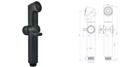 Ручная гигиеническая лейка «Lemark» LM8075BL чёрная