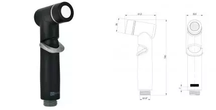 Ручная гигиеническая лейка «Lemark» LM8140BL чёрная