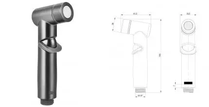 Ручная гигиеническая лейка «Lemark» LM8140GM графит