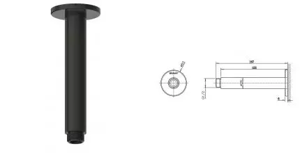 Кронштейн для верхнего душа «Bravat» D314BW-1-ENG 16,7 чёрный