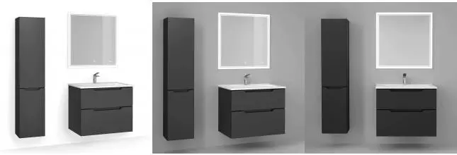 Мебель для ванной подвесная «Jorno» Slide 75 антрацит