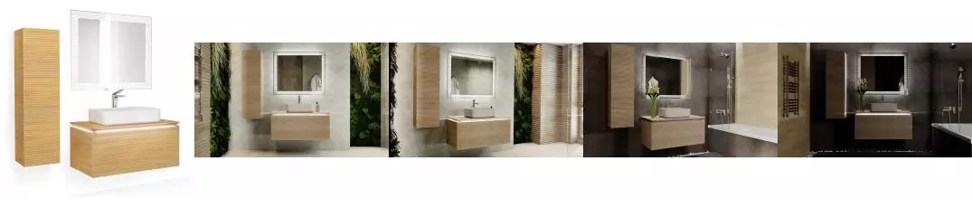 Мебель для ванной подвесная «Jorno» Karat 100 с подсветкой бук