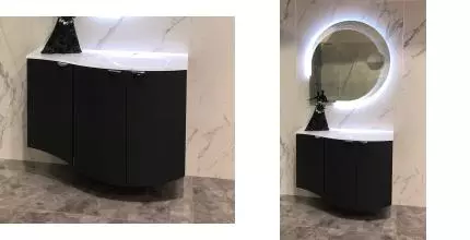 Тумба с раковиной «Cezares» Rialto 69 (104/52 R) подвесная Nero grafite