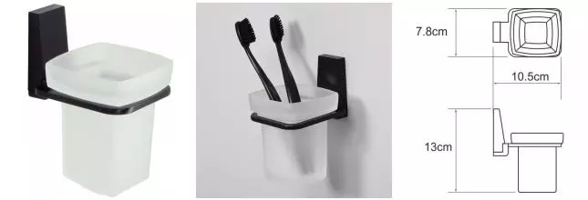 Стакан для зубных щёток «WasserKRAFT» Abens K-3228 на стену чёрный/матовый Стакан для зубных щёток «WasserKRAFT» Abens K-3228 на стену чёрный/матовый