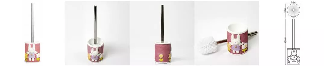 Ёршик для унитаза «WasserKRAFT» Ammer K-6427 напольный красный/хром