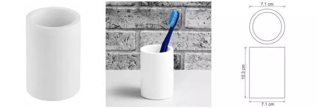 Стакан для зубных щёток «WasserKRAFT» Berkel K-4928 на стол белый