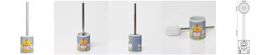 Ёршик для унитаза «WasserKRAFT» Lossa K-3427 напольный голубой/хром