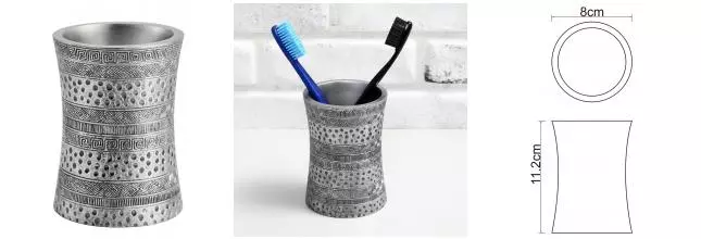 Стакан для зубных щёток «WasserKRAFT» Salm K-7628 на стол серебро