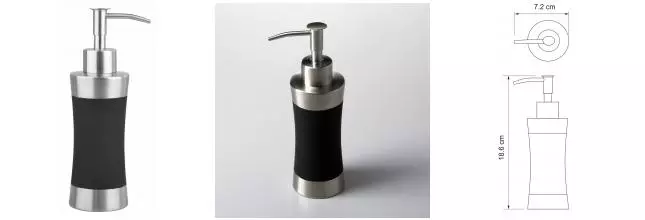 Дозатор для мыла «WasserKRAFT» Wern K-7599 на стол матовый хром/чёрный
