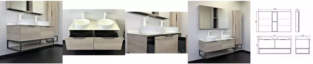 Тумба с раковиной «Comforty» Порто 120-2 (9110) подвесная дуб дымчатый/серый графит Тумба с раковиной «Comforty» Порто 120-2 (9110) подвесная дуб дымчатый/серый графит