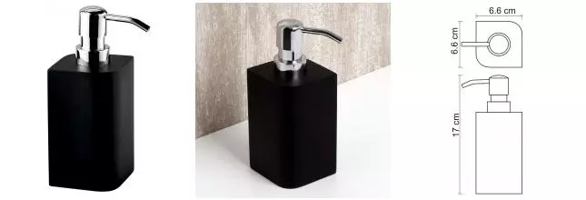 Дозатор для мыла «WasserKRAFT» Elba K-2799 на стол чёрный/хром