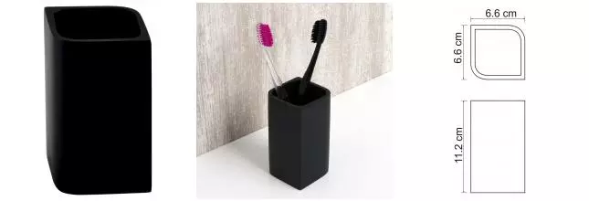 Стакан для зубных щёток «WasserKRAFT» Elba K-2728 на стол чёрный