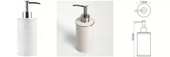 Дозатор для мыла «WasserKRAFT» Rossel K-5799 на стол белый/хром Дозатор для мыла «WasserKRAFT» Rossel K-5799 на стол белый/хром