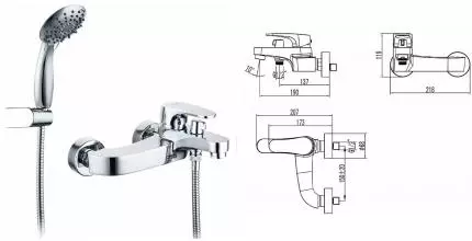 Смеситель для ванны «Lemark» Shift LM4334C хром