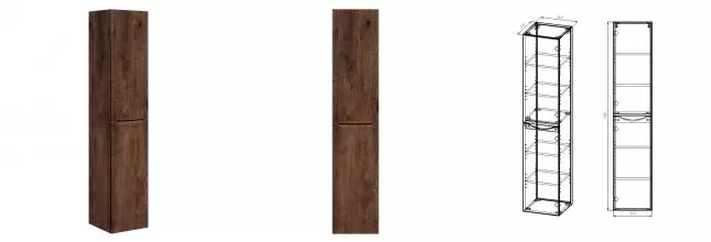 Пенал «Vincea» Mia 35/170 подвесной R.Wood правый Пенал «Vincea» Mia 35/170 подвесной R.Wood правый