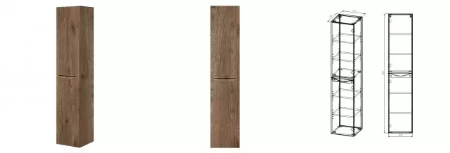 Пенал «Vincea» Mia 35/170 подвесной V.Oak левый