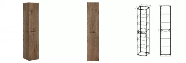 Пенал «Vincea» Mia 35/170 подвесной V.Oak правый Пенал «Vincea» Mia 35/170 подвесной V.Oak правый