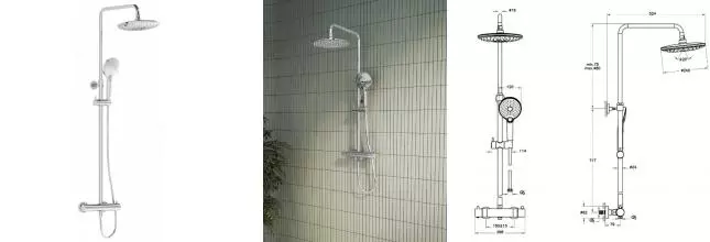 Душевая система «Vitra» AquaHeat Bliss 240 2F A47205EXP с термостатом хром Душевая система «Vitra» AquaHeat Bliss 240 2F A47205EXP с термостатом хром