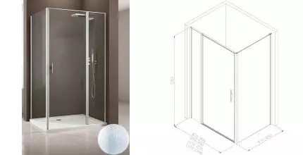 Душевой угол-ограждение «Allen Brau» Priority 140/90 прозрачный/серебро без поддона универсальный