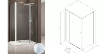 Душевой угол-ограждение «Allen Brau» Priority 140/100 прозрачный/серебро без поддона универсальный