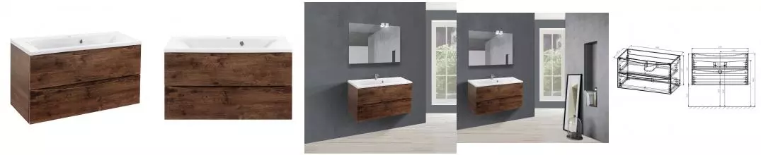 Тумба с раковиной «Vincea» Mia 90 (90/45 VCB-3M900W) подвесная R.Wood Тумба с раковиной «Vincea» Mia 90 (90/45 VCB-3M900W) подвесная R.Wood