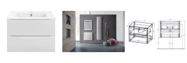 Тумба с раковиной «Vincea» Mia 60 (VBS-13960 60) подвесная G.White Тумба с раковиной «Vincea» Mia 60 (VBS-13960 60) подвесная G.White
