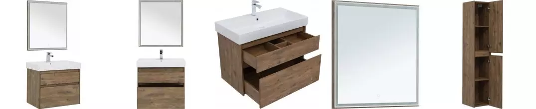Мебель для ванной подвесная «Aquanet» Nova Lite 85 c 2 ящиками дуб рустикальный Мебель для ванной подвесная «Aquanet» Nova Lite 85 c 2 ящиками дуб рустикальный