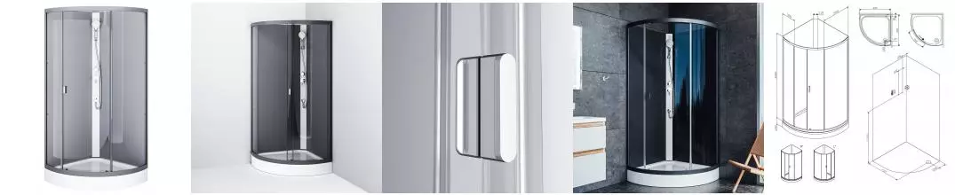 Душевая кабина «Am.Pm» X-Joy W88C-301-090GG 90/90 низкий поддон тонированная/чёрная без крыши универсальная Душевая кабина «Am.Pm» X-Joy W88C-301-090GG 90/90 низкий поддон тонированная/чёрная без крыши универсальная