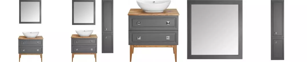 Мебель для ванной из массива «ASB-Woodline» Каталина 80 grey Мебель для ванной из массива «ASB-Woodline» Каталина 80 grey