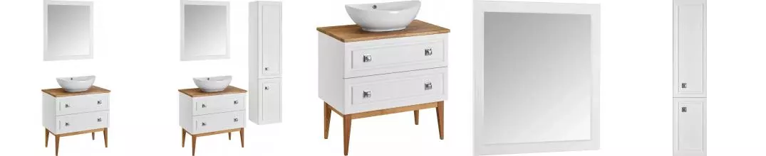 Мебель для ванной из массива «ASB-Woodline» Каталина 80 white Мебель для ванной из массива «ASB-Woodline» Каталина 80 white