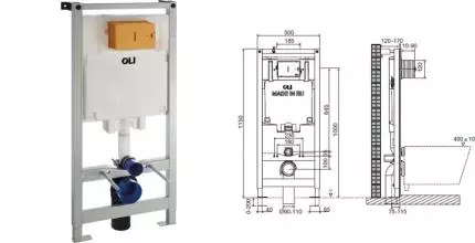 Инсталляция для унитаза «Oli» Oli 80 CR01000178157 Инсталляция для унитаза «Oli» Oli 80 CR01000178157