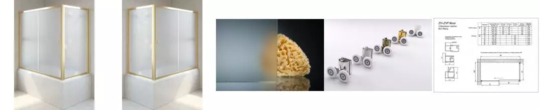 Шторка на ванну стеклянная «Vegas Glass» ZV+ZVF Tur Novo 150/85/140 сатин/золото универсальная Шторка на ванну стеклянная «Vegas Glass» ZV+ZVF Tur Novo 150/85/140 сатин/золото универсальная