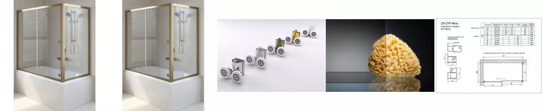 Шторка на ванну стеклянная «Vegas Glass» ZV+ZVF Tur Novo 160/85/140 бронза/бронза универсальная Шторка на ванну стеклянная «Vegas Glass» ZV+ZVF Tur Novo 160/85/140 бронза/бронза универсальная