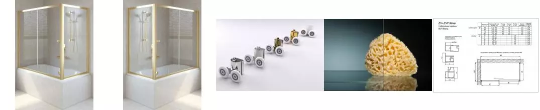 Шторка на ванну стеклянная «Vegas Glass» ZV+ZVF Tur Novo 160/90/140 прозрачная/золото универсальная Шторка на ванну стеклянная «Vegas Glass» ZV+ZVF Tur Novo 160/90/140 прозрачная/золото универсальная