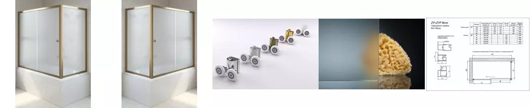 Шторка на ванну стеклянная «Vegas Glass» ZV+ZVF Tur Novo 180/75/140 сатин/бронза универсальная Шторка на ванну стеклянная «Vegas Glass» ZV+ZVF Tur Novo 180/75/140 сатин/бронза универсальная