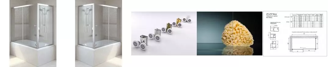 Шторка на ванну стеклянная «Vegas Glass» ZV+ZVF Tur Novo 180/90/140 прозрачная/хром универсальная